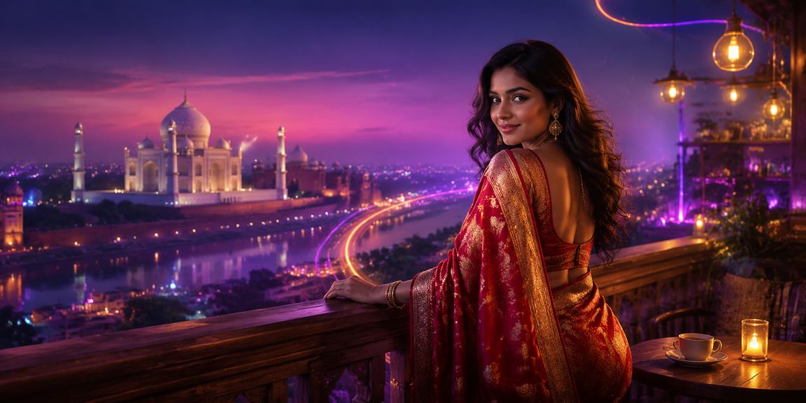 Colorful Agra Taj Mahal with a player depositing funds online