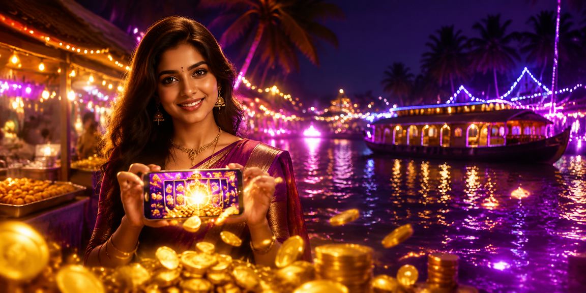 Vibrant night slot gaming scene in Kerala
